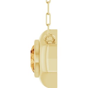 14K Yellow Gold Natural Citrine Geometric 18" Necklace