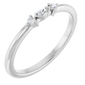 Sterling Silver .06 CTW Lab-Grown Diamond Stackable Ring