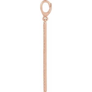 14K Rose Gold Engravable 1/3 CTW Natural Diamond Bar Charm/Pendant – image 2