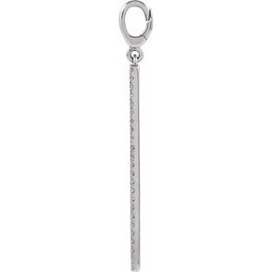 Sterling Silver Engravable 1/3 CTW Lab-Grown Diamond Bar Charm/Pendant – image 2