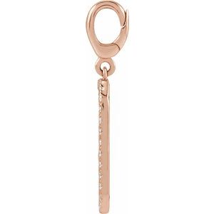 14K Rose Gold Engravable 1/6 CTW Natural Diamond Dog Tag Charm/Pendant – image 2
