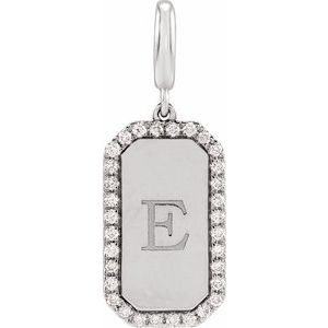 Engravable Accented Dog Tag Charm/Pendant
