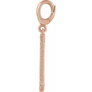 14K Rose Gold Engravable 1/6 CTW Natural Diamond Dog Tag Charm/Pendant – image 4