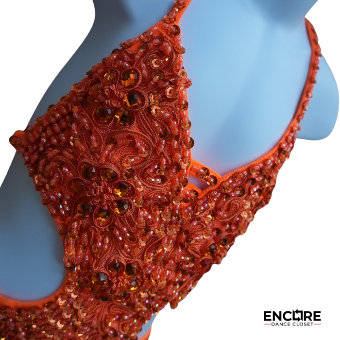 Fiery Tangerine Cutout Jazz Costume