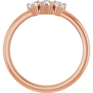 14K Rose Gold 1/4 Natural Diamond Three-Stone Ring