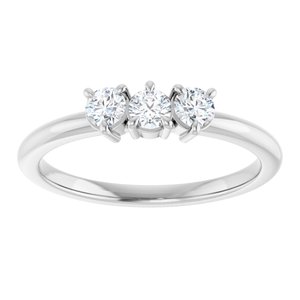 Sterling Silver 1/4 Lab-Grown Diamond Three-Stone Ring