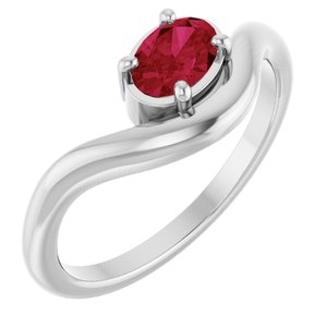 Platinum Lab-Grown Ruby Ring