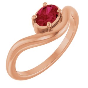 14K Rose Gold Lab-Grown Ruby Ring