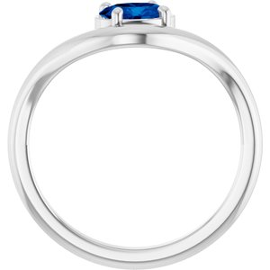 Platinum Lab-Grown Blue Sapphire Ring
