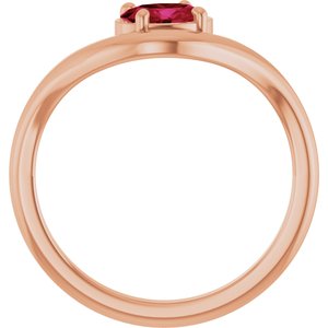 14K Rose Gold Lab-Grown Ruby Ring