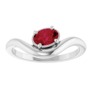 Sterling Silver Lab-Grown Ruby Ring
