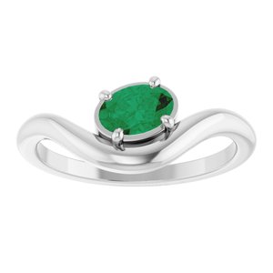 Platinum Lab-Grown Emerald Ring