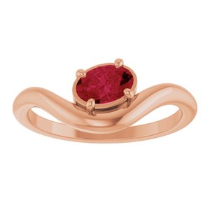 14K Rose Gold Lab-Grown Ruby Ring