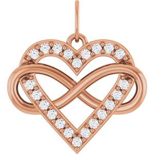14K Rose Gold 1/6 CTW Lab-Grown Diamond Infinity-Inspired Heart Pendant