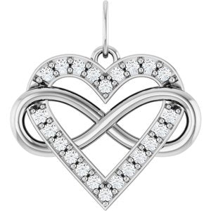 14K White Gold 1/6 CTW Lab-Grown Diamond Infinity-Inspired Heart Pendant