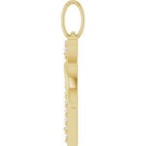 14K Yellow Gold 1/6 CTW Natural Diamond Infinity-Inspired Heart Pendant