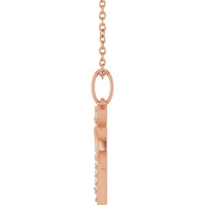 14K Rose Gold 1/6 CTW Natural Diamond Infinity-Inspired Heart 16-18" Necklace