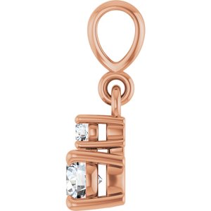 14K Rose Gold .03 CTW Lab-Grown Diamond & Natural Diamond Pendant