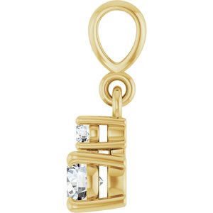 14K Yellow Gold .03 CTW Lab-Grown Diamond & Natural Diamond Pendant