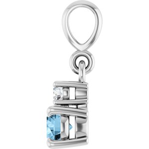Sterling Silver Natural Sky Blue Topaz & .03 CT Natural Diamond Pendant