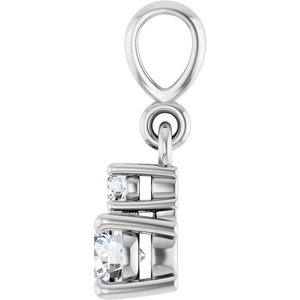 Sterling Silver .03 CTW Lab-Grown Diamond & Natural Diamond Pendant