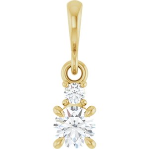 14K Yellow Gold .03 CTW Lab-Grown Diamond & Natural Diamond Pendant
