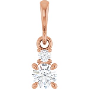 14K Rose Gold .03 CTW Lab-Grown Diamond & Natural Diamond Pendant