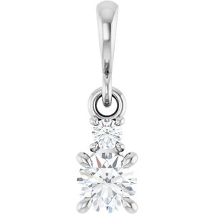 14K White Gold .03 CTW Natural Diamond Pendant