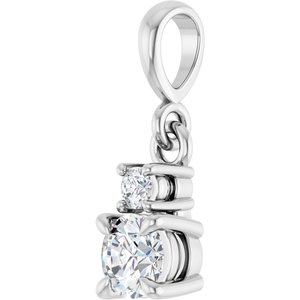 Platinum Lab-Grown Moissanite & .03 CT Natural Diamond Pendant