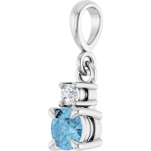 Sterling Silver Natural Sky Blue Topaz & .03 CT Natural Diamond Pendant