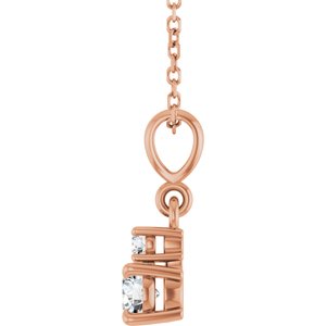 14K Rose Gold Lab-Grown Moissanite & .03 CT Natural Diamond 16-18" Necklace