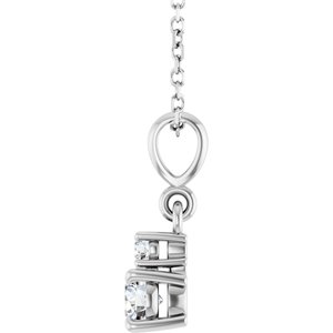 Sterling Silver Lab-Grown Moissanite & .03 CT Natural Diamond 16-18" Necklace