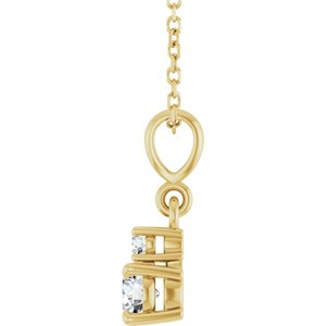 14K Yellow Gold Lab-Grown Moissanite & .03 CT Natural Diamond 16-18" Necklace