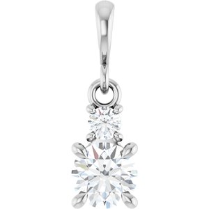Sterling Silver Lab-Grown Moissanite & .06 CT Natural Diamond Pendant