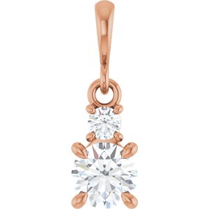 14K Rose Gold .06 CTW Lab-Grown Diamond & Natural Diamond Pendant