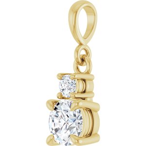 14K Yellow Gold .06 CTW Lab-Grown Diamond & Natural Diamond Pendant