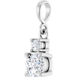Sterling Silver Lab-Grown Moissanite & .06 CT Natural Diamond Pendant