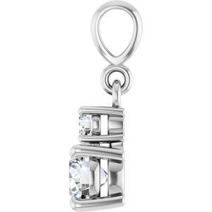 Platinum .06 CTW Lab-Grown Diamond & Natural Diamond Pendant