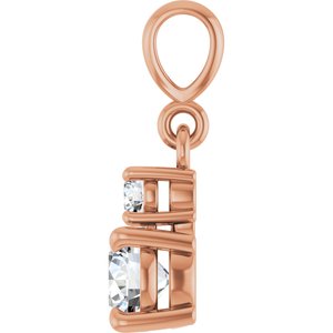 14K Rose Gold Lab-Grown Moissanite & .06 CT Natural Diamond Pendant