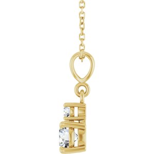 14K Yellow Gold Lab-Grown Moissanite & .06 CT Natural Diamond 16-18" Necklace