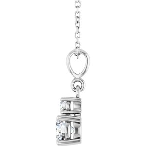 Sterling Silver Lab-Grown Moissanite & .06 CT Natural Diamond 16-18" Necklace