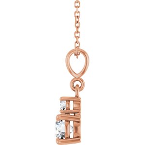 14K Rose Gold Lab-Grown Moissanite & .06 CT Natural Diamond 16-18" Necklace
