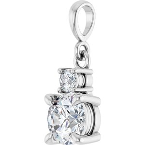 14K White Gold Lab-Grown Moissanite & .07 CT Natural Diamond Pendant