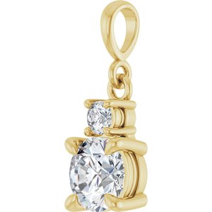 14K Yellow Gold .07 CTW Lab-Grown Diamond & Natural Diamond Pendant