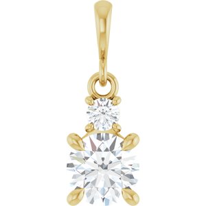 14K Yellow Gold .07 CTW Lab-Grown Diamond & Natural Diamond Pendant