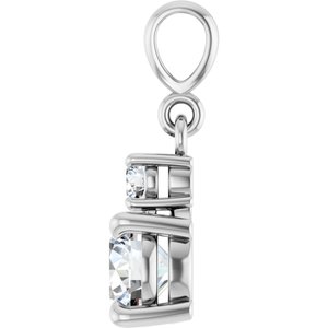 Sterling Silver .07 CTW Lab-Grown Diamond & Natural Diamond Pendant