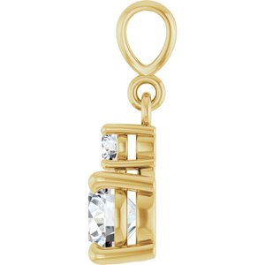 14K Yellow Gold .07 CTW Lab-Grown Diamond & Natural Diamond Pendant