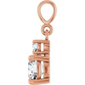 14K Rose Gold .07 CTW Lab-Grown Diamond & Natural Diamond Pendant