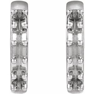 Sterling Silver 2 mm Round Accented 12.5 mm Hoop Earring Mounting – image 2