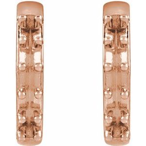 14K Rose Gold 1.3 mm Round Accented 10 mm Hoop Earring Mounting – image 2